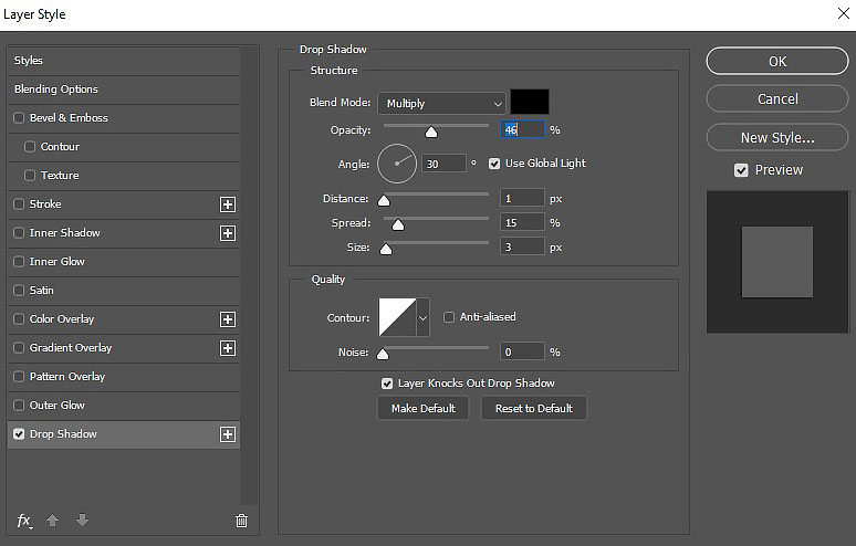 Photoshop image drop shadow creation services